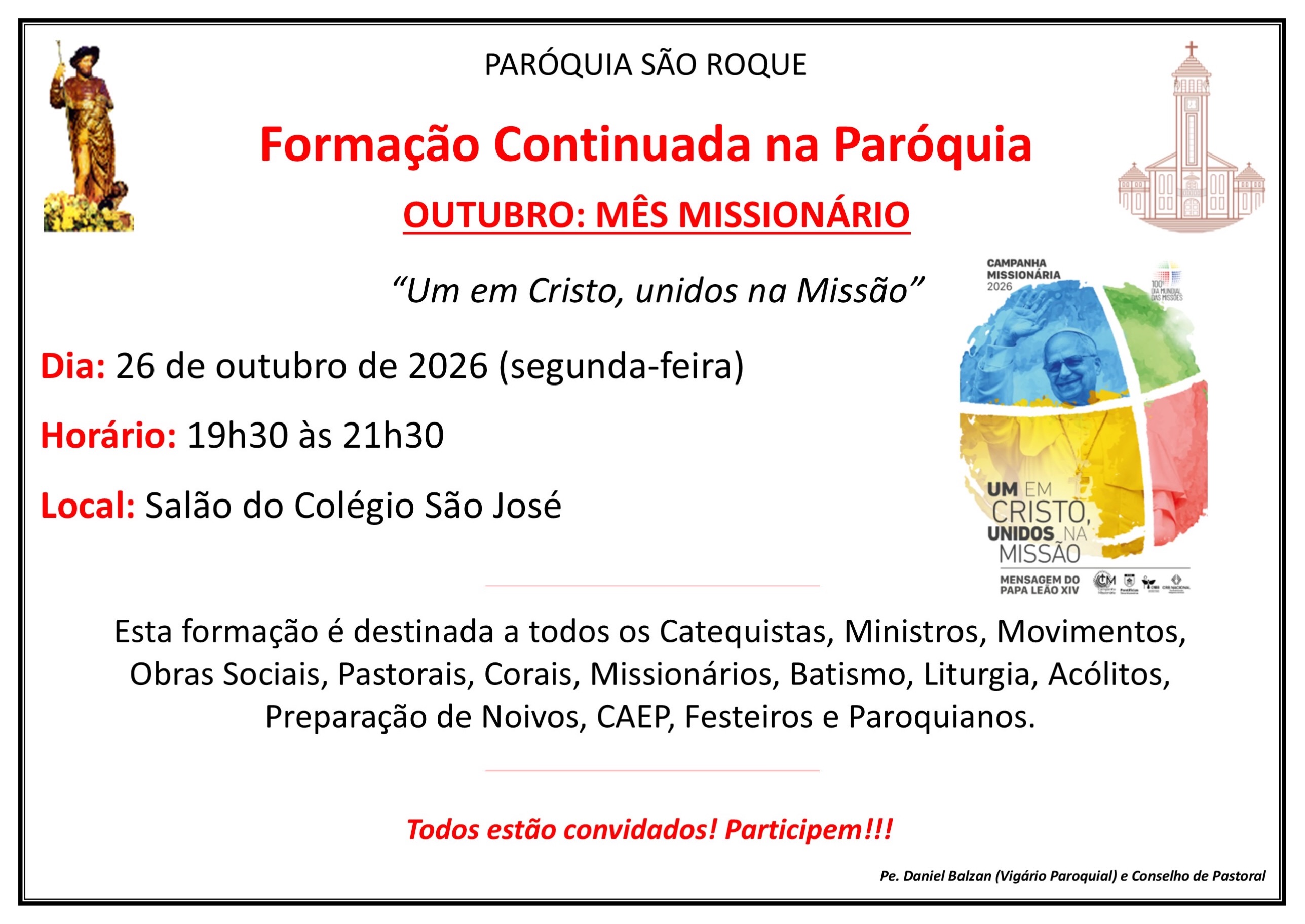 Formação Continuada na Paróquia - Outubro: Mês Missionário