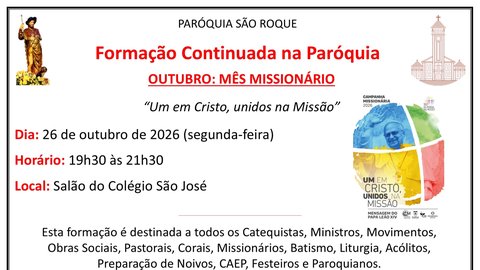 Formação Continuada na Paróquia - Outubro: Mês Missionário