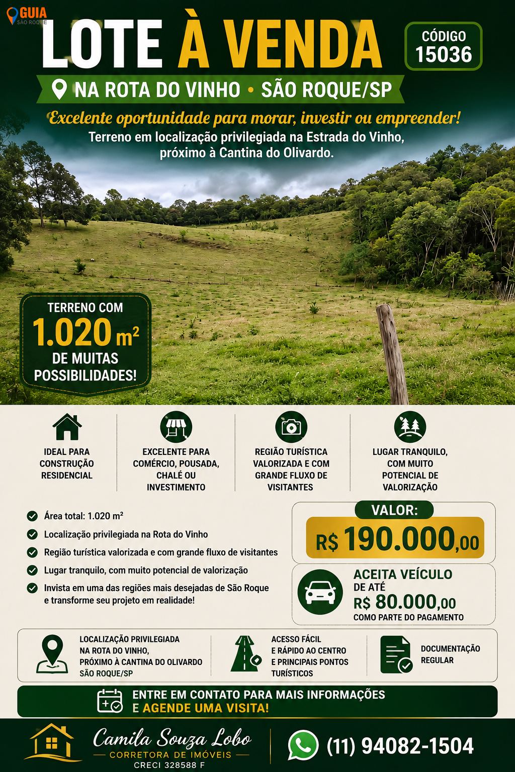 Terreno em , São Roque - TERRENO PRÓX. CANTINA OLIVARDO