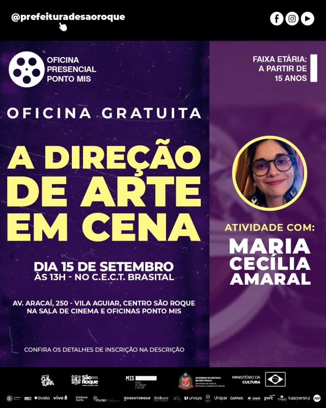 Oficina Gratuita apresenta os fundamentos da direção de arte no cinema