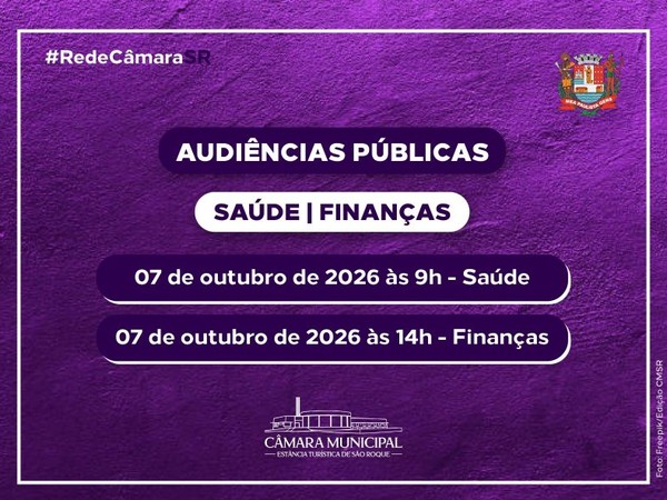 Câmara Municipal realiza Audiências Públicas na próxima semana