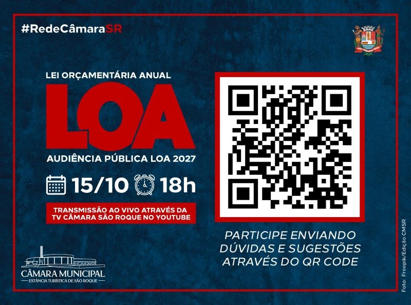 Audiência Pública sobre a Lei Orçamentária Anual será realizada na quinta-feira (15 de outubro)